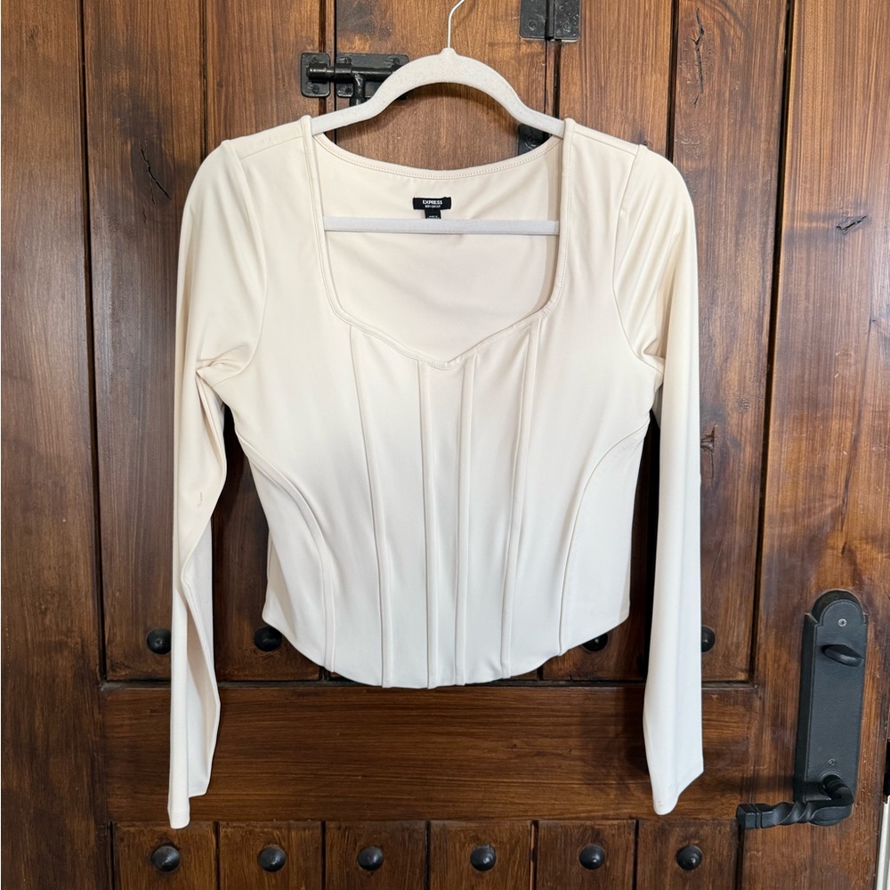 Body contour high compression long sleeve corset top